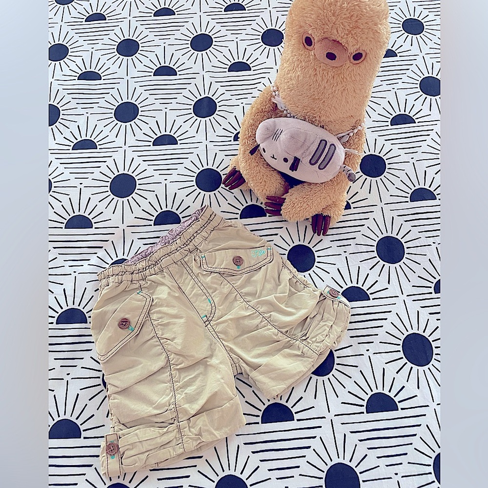 Super Adorable and Unique Cotton Poplin Cargo Shorts (Unisex Kids Sz. 5-6)